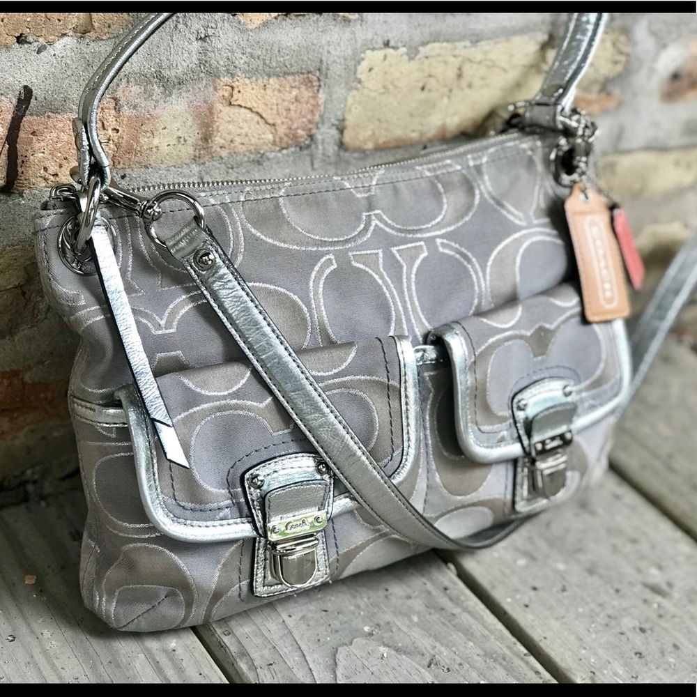 Coach metallic crossbody bag